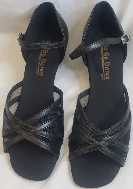 1.3" Harla -- Women's Thick Heel Latin Sandal -- Black Path Free