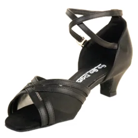 City Edge Quick Drying Weekend Errands 1.3" Harper -- Thick Heel Latin Ballroom Sandal -- Black