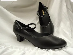 1.5" Donna -- Instep Strap Ballroom Shoe -- Black Torsion control