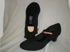 1.5" Lydia -- Canvas Ballroom Shoe -- Black Autumn Cool
