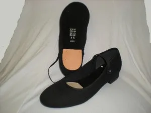 1" Ginger -- Canvas Ballroom Shoe -- Black Hot Day Smooth ride