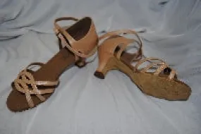 ergonomic Hero Mode 2.25" Adriana -- Wide Heel Latin Sandal -- Light Peach