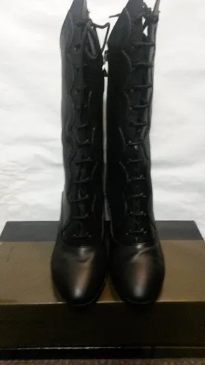 2.5" Daphne -- Women's Flare Heel Ballroom Lace-Up Boot Soft Interior