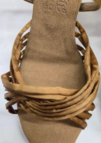 Nordic Tone Feather Light Urban Stroll 2.5" Jessica II -- Women's Latin Ballroom Sandal -- Tan Satin