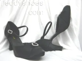 Smooth ride Shock Guard 2.5" Sharney -- Closed Toe Ballroom Shoe -- Black Satin