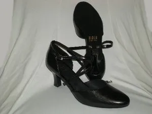Cold Safe 2.5" Simona --Women's X-Strap, Closed Toe Ballroom Shoe -- Black