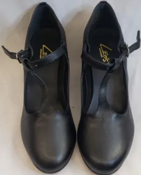 2" Daniella -- Women's T-Strap Character Shoe Lace Up Style Stretch Fabric Work Commute