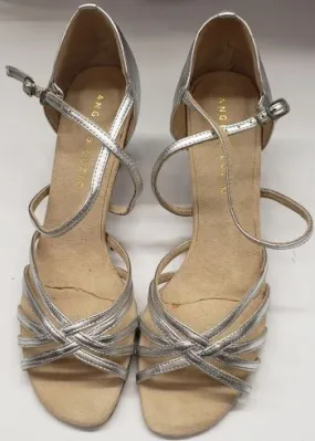2" Susie -- Women's Latin Ballroom Sandal -- Silver Tone Play