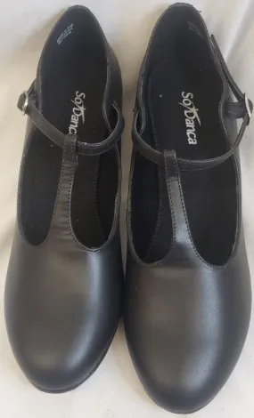 Joint Care Stretchable 2" Zoey -- Women's T-Strap Character Shoe -- Black