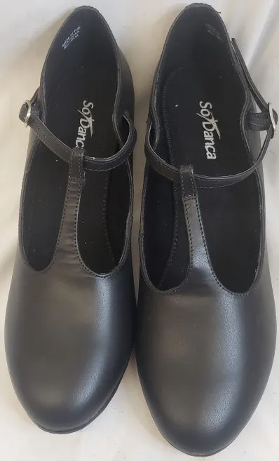 Joint Care Stretchable 2" Zoey -- Women's T-Strap Character Shoe -- Black