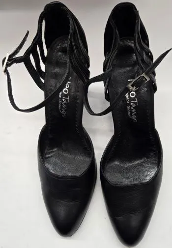 3.25" Rona -- Women's Tango Shoe -- Black Lace Up Sweat Resistant Frequent Travelers