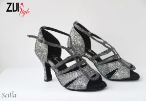 3.25" Scilla -- Women's Latin Sandal -- Grey Irridiscent Smart Look