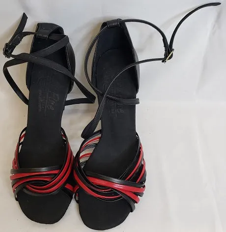Comfort Upper 3" Jessica -- Women's Latin Ballroom Sandal -- Black/Red