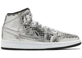 Jordan 1 Mid SE Disco Metallic Silver (W) Queen Fit Reinforced toe