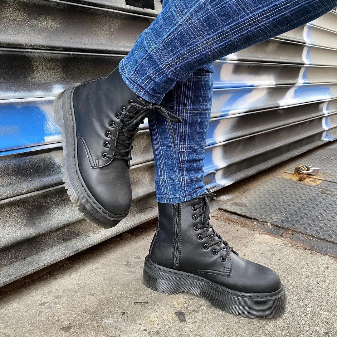 Soft Tone Star Edge Vegan Jadon II in Black from Dr. Martens