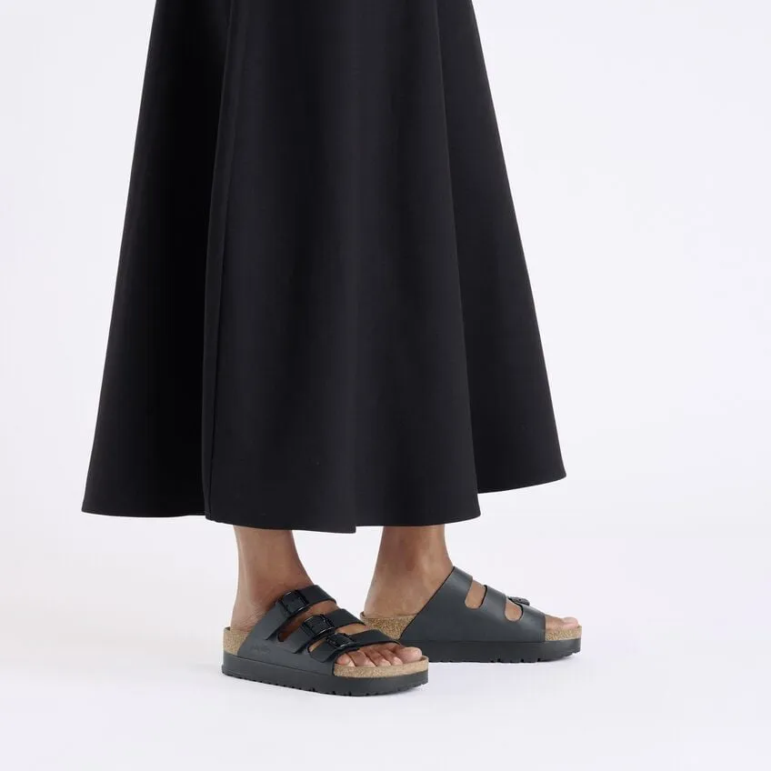 Stud Detail Elegant Florida Platform Vegan in Black from Birkenstock