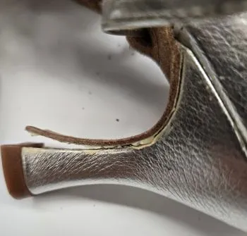 Ergonomic City Adventure Memory Foam Standing All 3" Angela -- Flare Heel Latin Sandal -- Silver