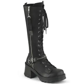Lace Up Style BRATTY-206 Black Vegan Leather