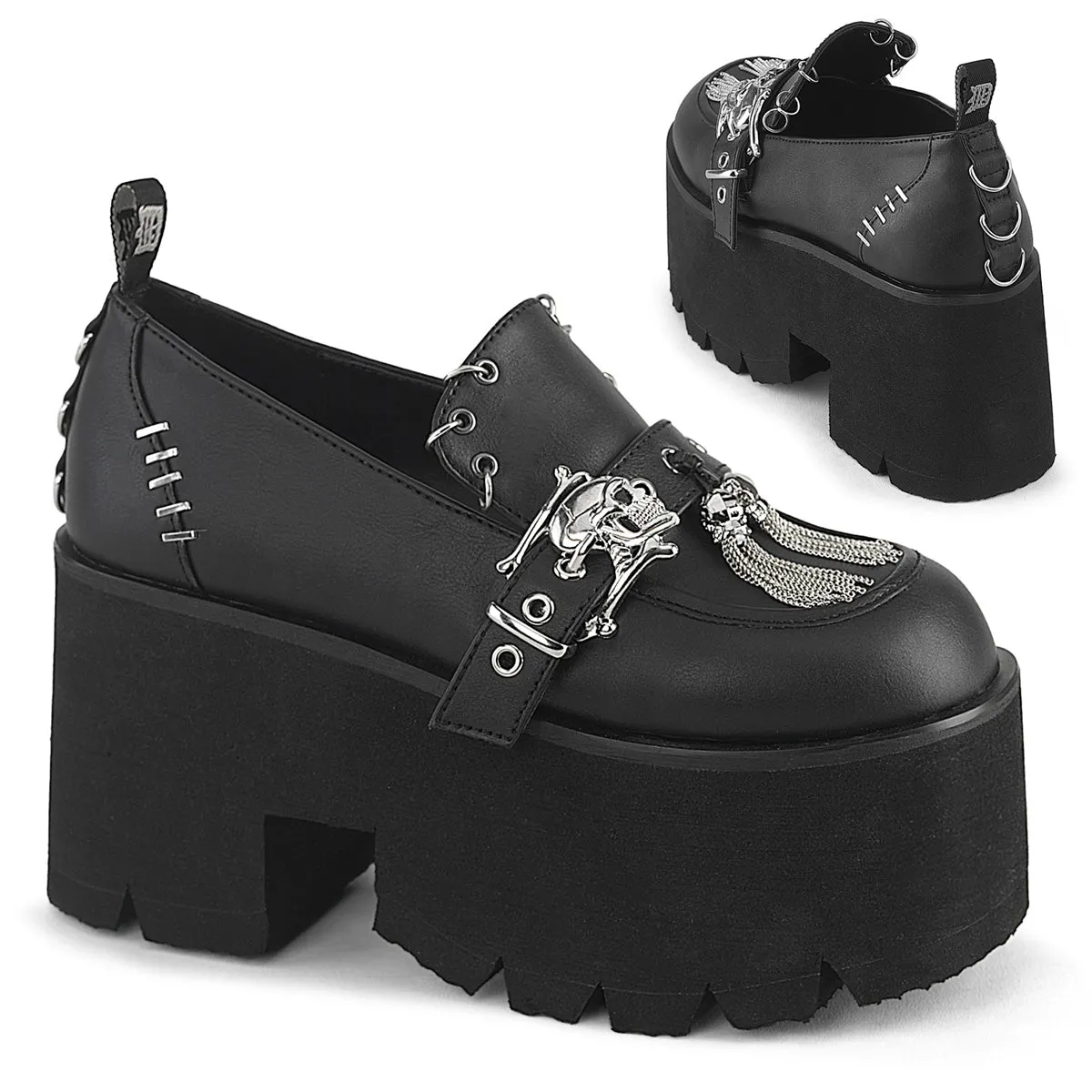 Winter Chill Matte Base ASHES-38 Black Vegan Leather Platform Shoes