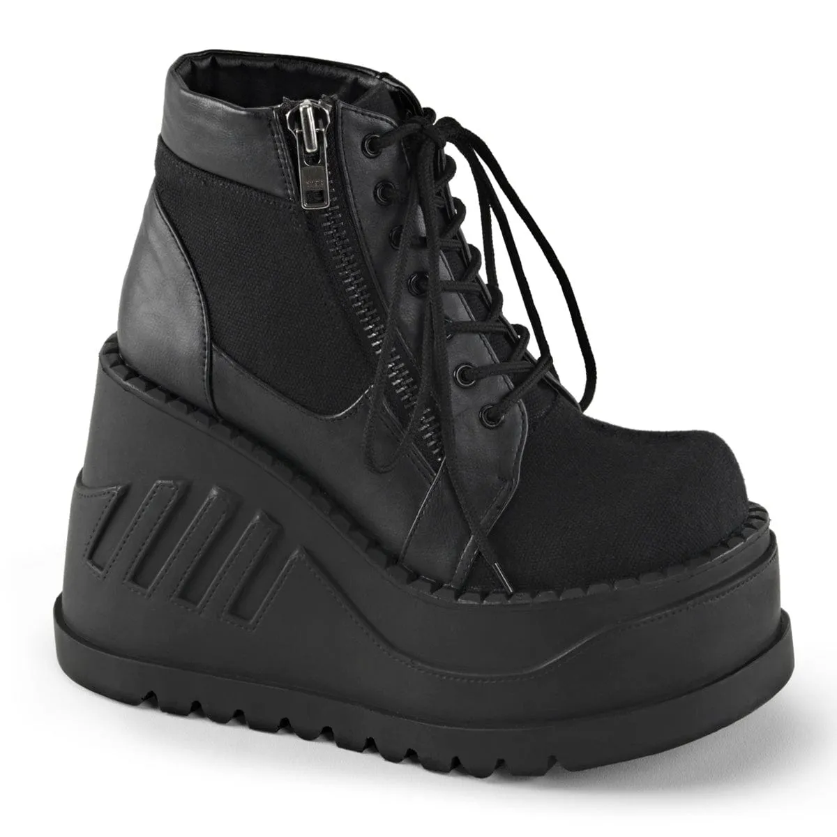 STOMP-10 Black Canvas-Vegan Leather Ring Walk