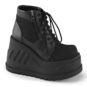 STOMP-10 Black Canvas-Vegan Leather Track Run Craftsmanship