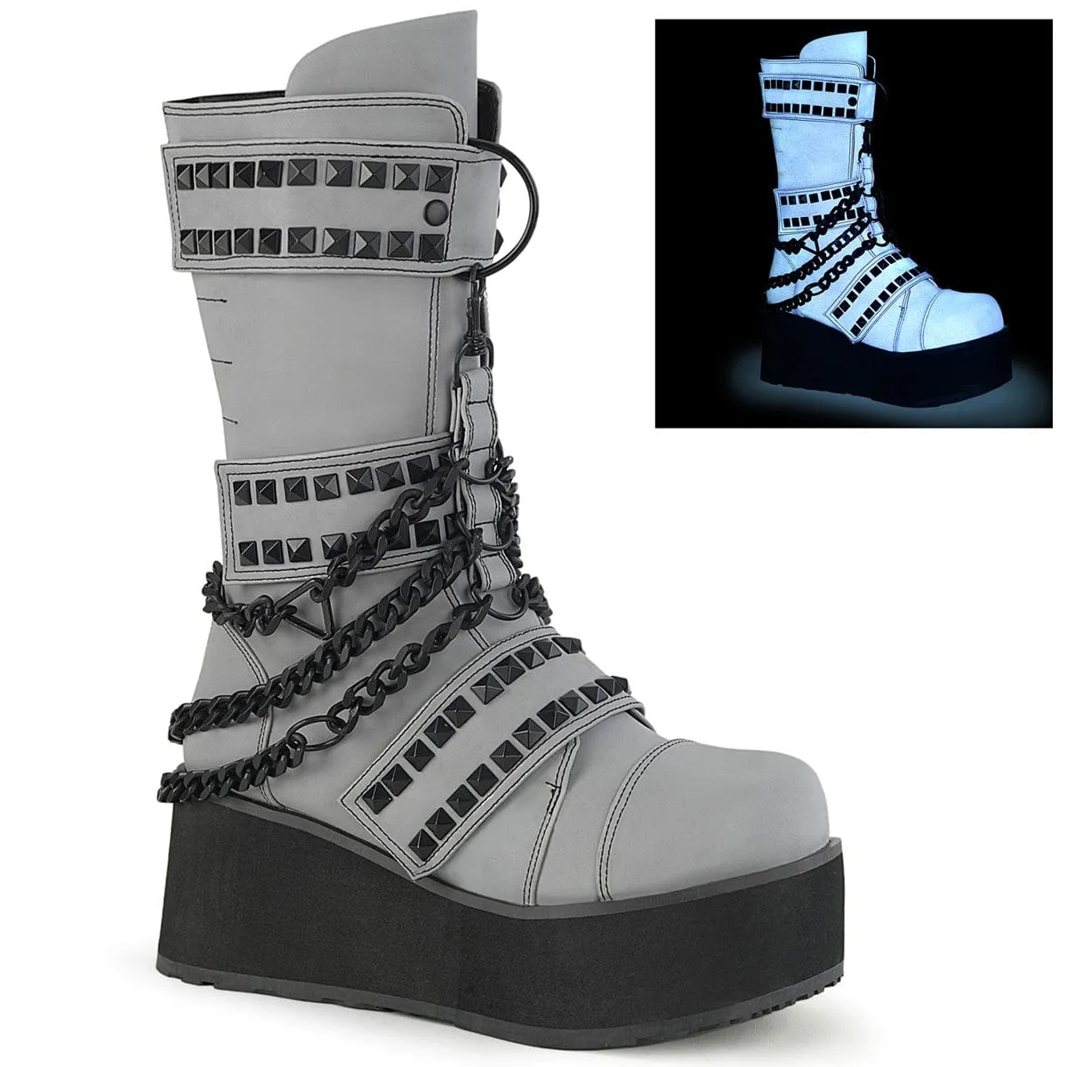 Kick Power TRASHVILLE-138 Grey Multi Reflective Vegan Leather