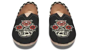 Italian Glam High Arch Skull Flowers Casual Shoes