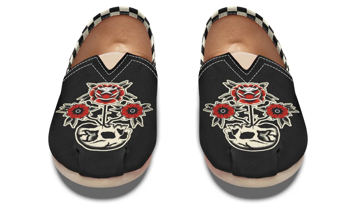 Skull Flowers Casual Shoes Star Edge