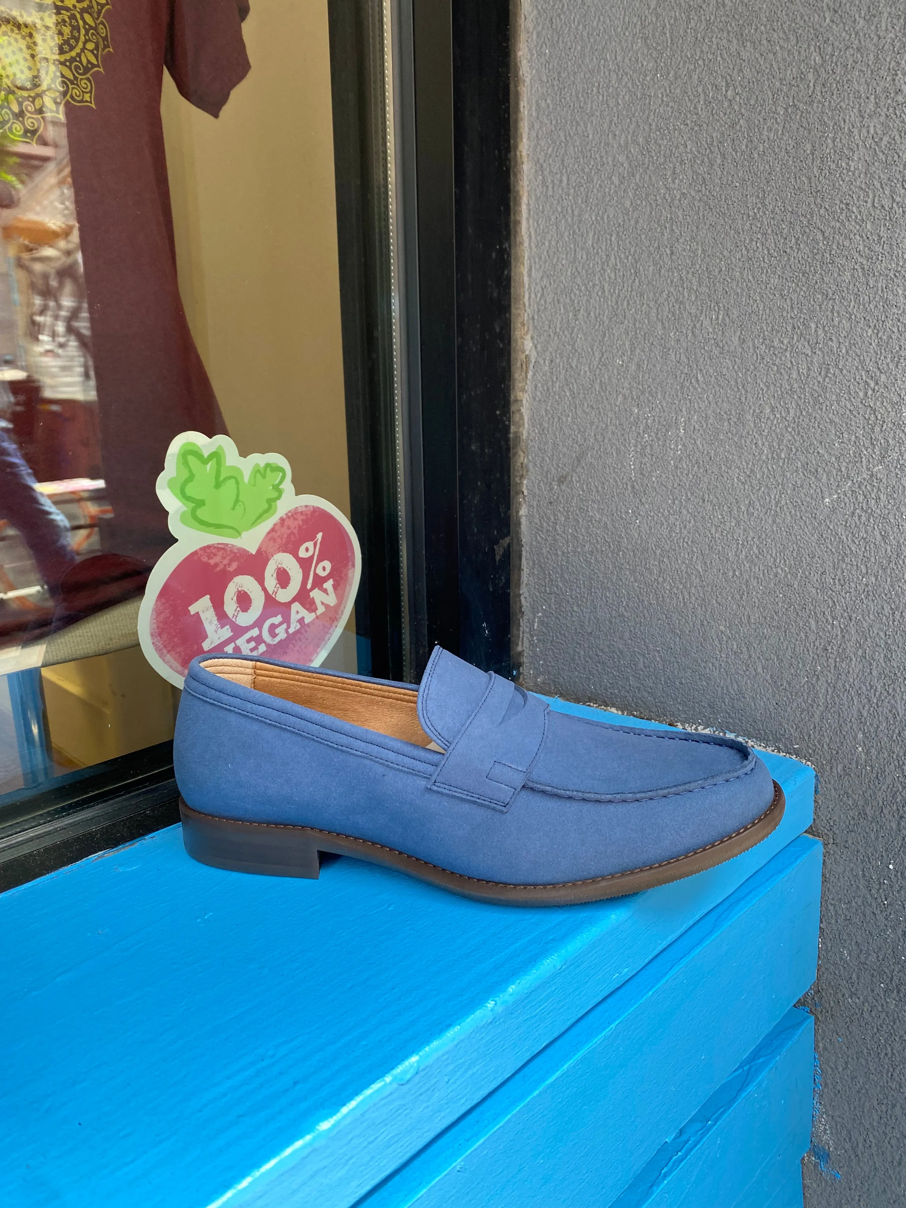 Anthony Loafer in Blue Suede from Novacas Vegan Material Way Safe