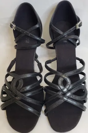 2.5" Brenda -- Flare Heel Latin Sandal -- Black Light Core Soft Interior
