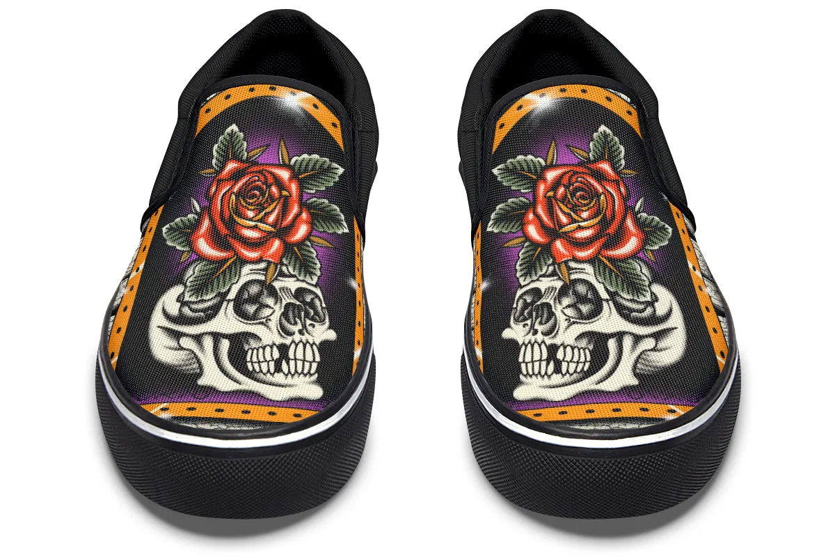 Furio Rose Skull Slip On Shoes Neutral Glow