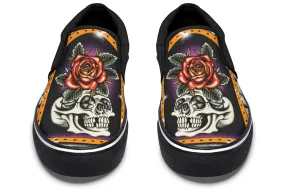 Furio Rose Skull Slip On Shoes material