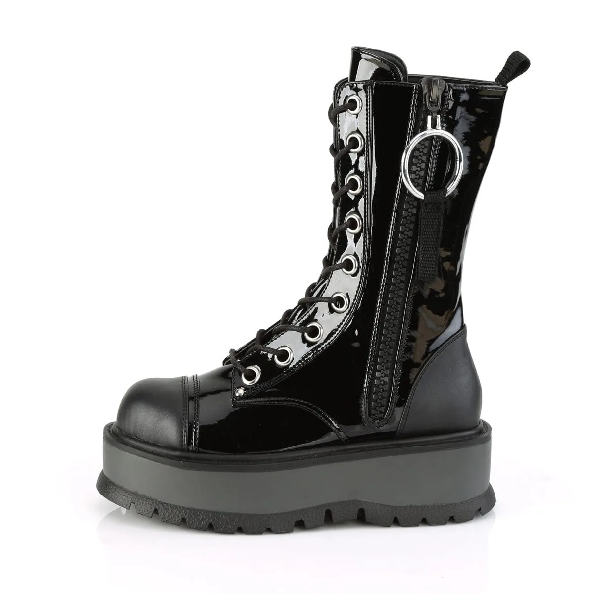 SLACKER-220 Black Patent -Vegan Leather Snow Ride Street Run