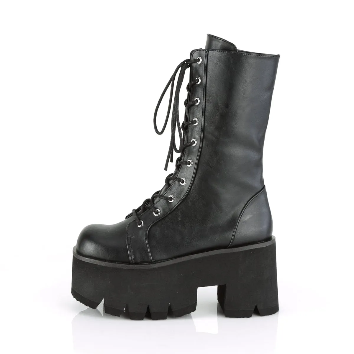 ASHES-105 Black Vegan Leather Flexible Fit