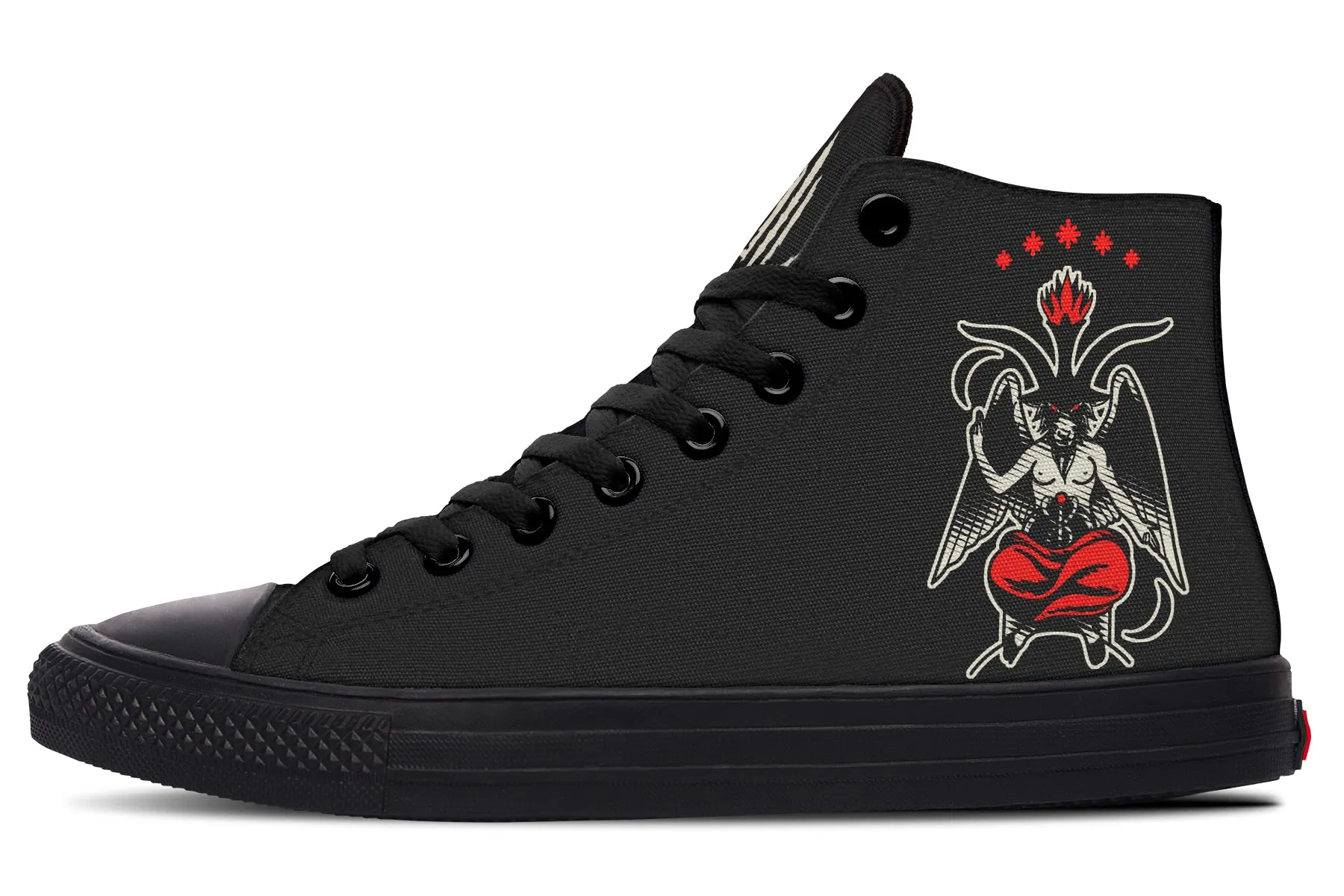 Shine Silver Baphomet High Tops