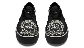 Happy Move Black Rose Scythe Skull Classic Shoes