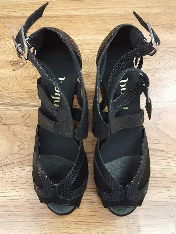 Joy Mood Molded Insole 3" Isabel -- Women's Flare Heel Latin Sandal -- Black