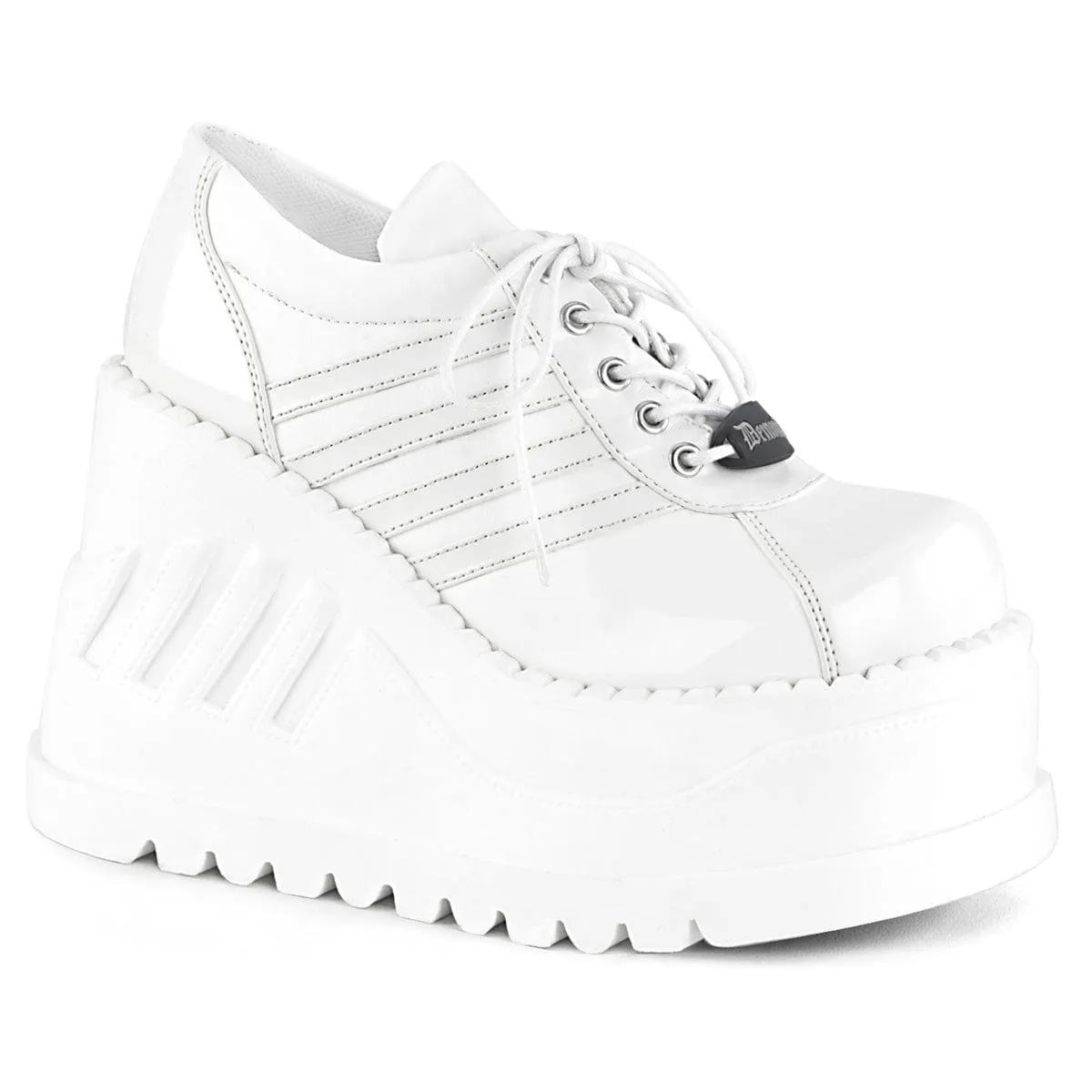 STOMP-08 White Patent -Vegan Leather heel cup Slip On Style