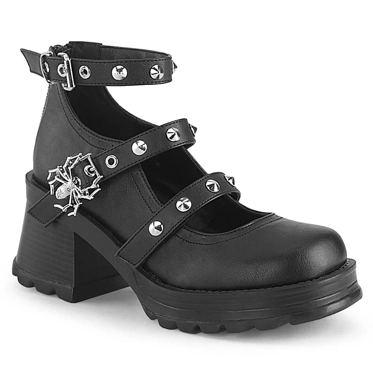 Spring Jump BRATTY-30 Black Vegan Leather