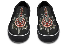 High Quality Dagger Rose Slip On Shoes