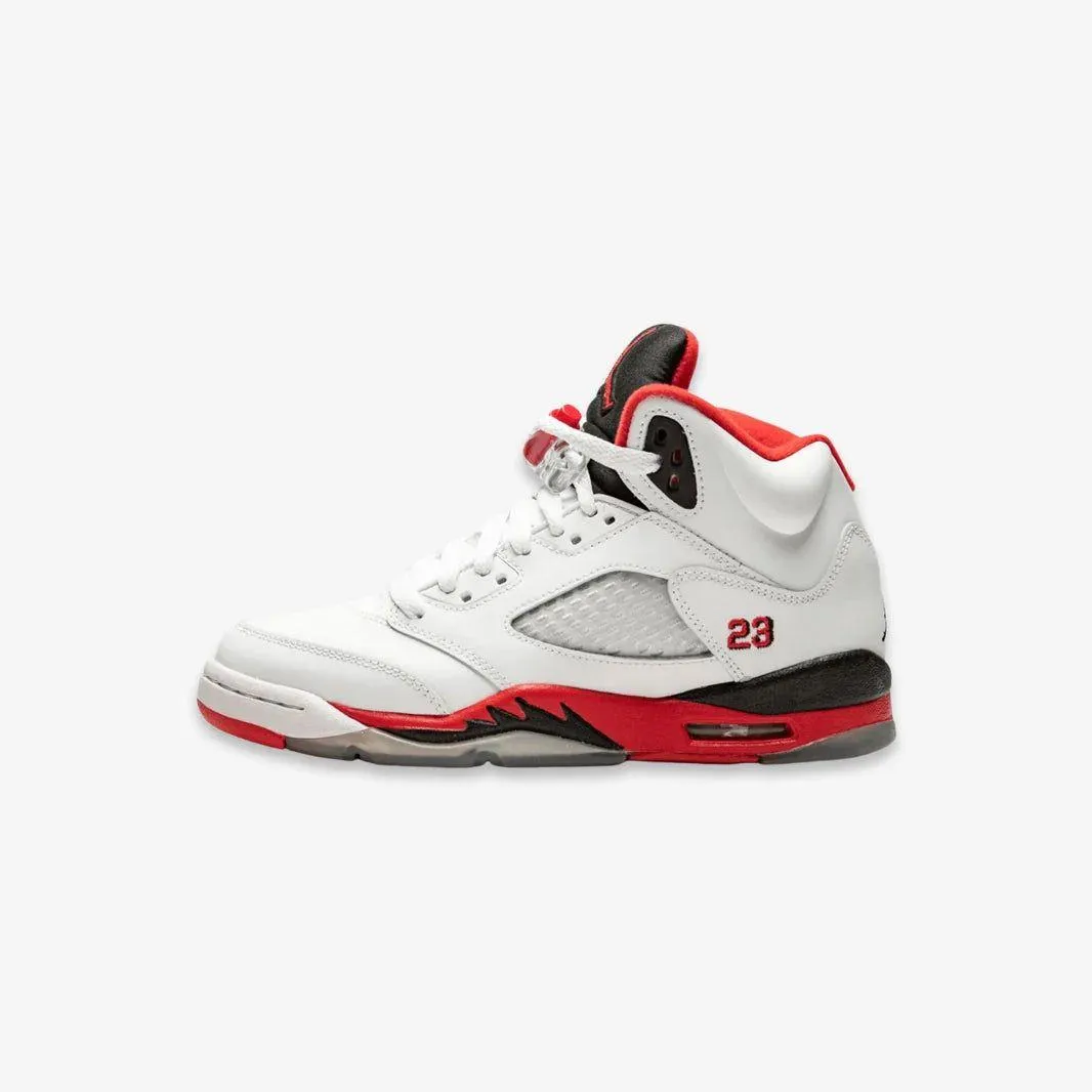 gear up *PRE-ORDER* (GS) Air Jordan 5 Retro OG 'Fire Red / Black Tongue' (2025) HQ7980-101 Dynamic response Microfiber Overlays