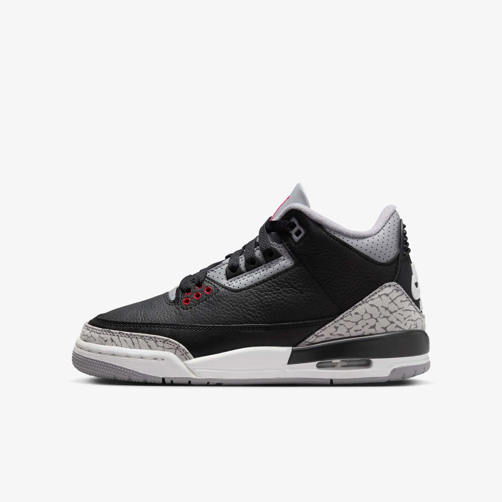 Day Runner Asymmetric Lacing System (GS) Air Jordan 3 Retro 'Black Cement' (2024) DM0967-010