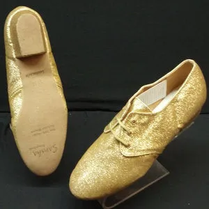 Cabaret -- Performance Salsa Shoe -- Gold Glitter Dark Edge