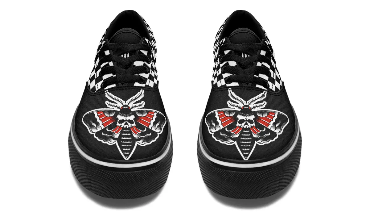 Checkered Death Moth Classic Shoes Air Boost Workout