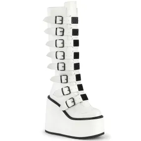 SWING-815 White Vegan Leather Comfort Heel Global Cool