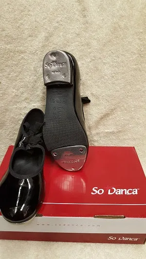 Impact Resistance Kylie-- Children's Economy Tap Oxford -- Black Patent