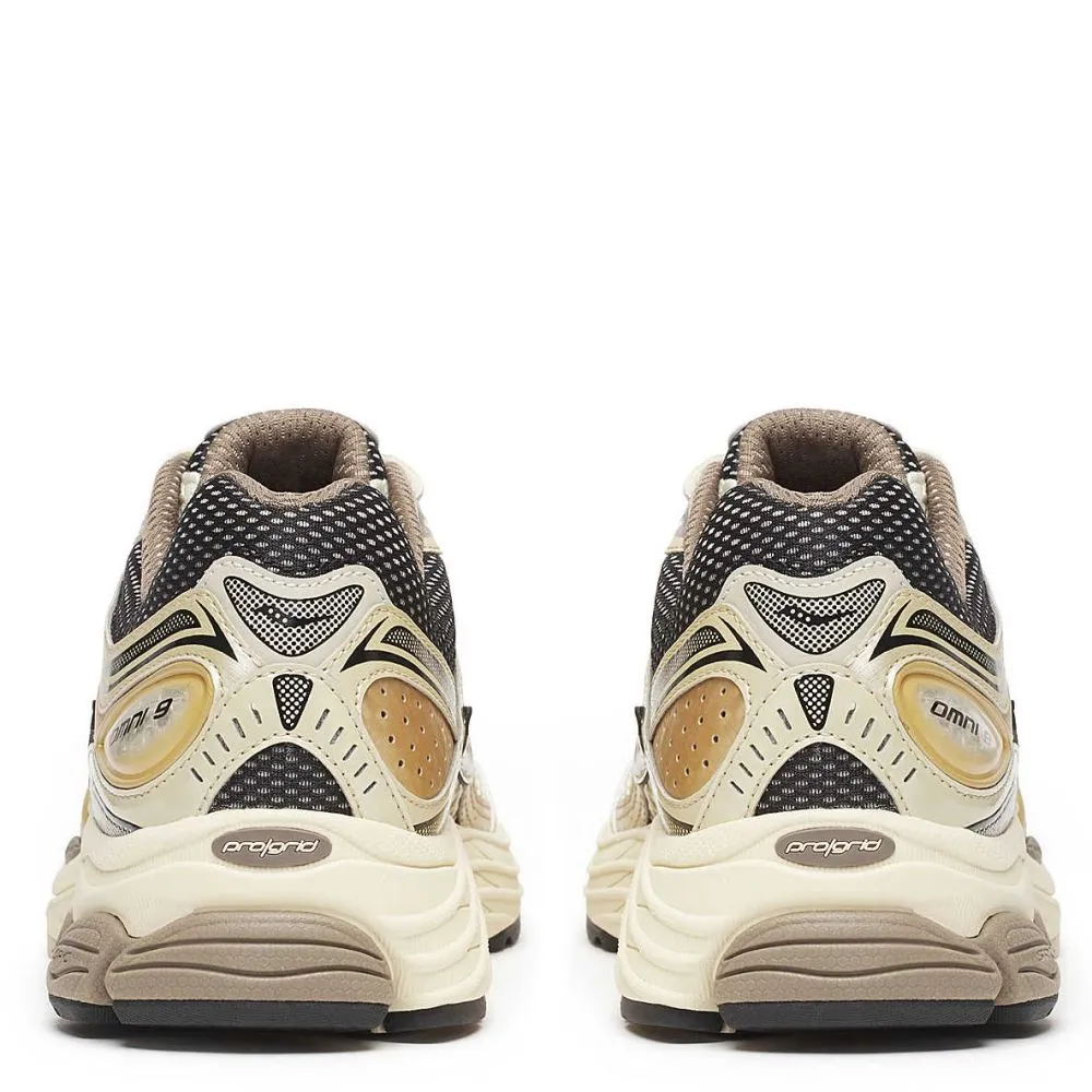 Buckle Fit construction Saucony Men's ProGrid Omni 9 in Gold