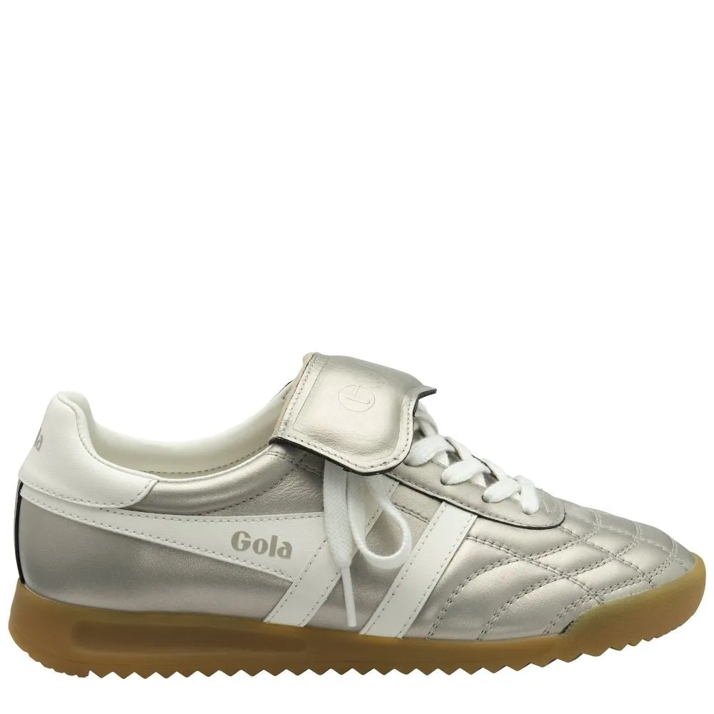 Narrow Fit Leather Touch Gola Classics Women's Stadium '86 in Champagne/Off White
