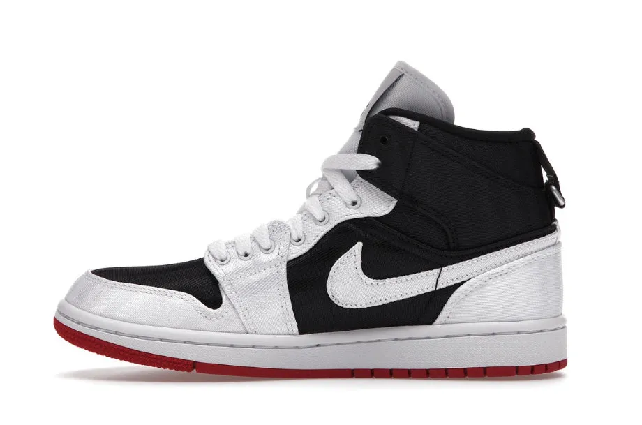 Jordan 1 Mid SE Utility Canvas White Black Gym Red (W) Narrow Fit Star Walk