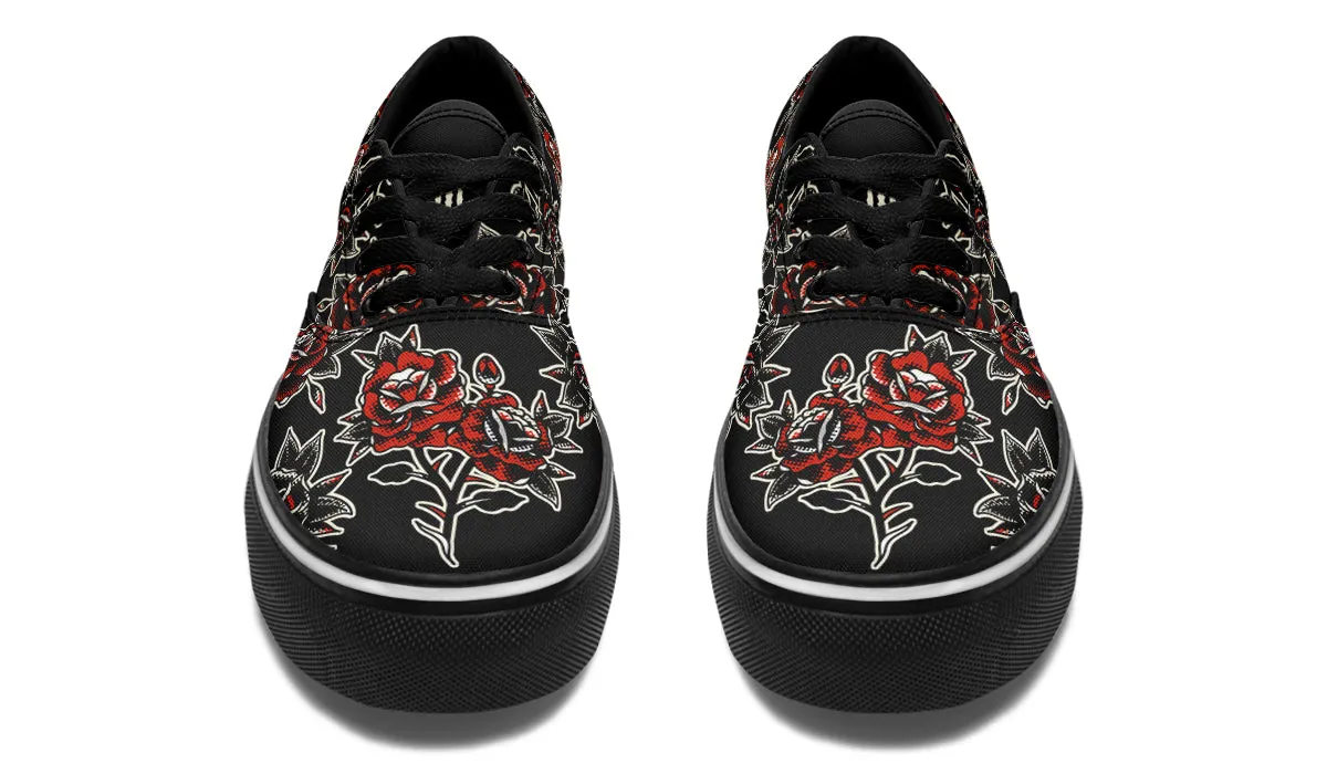 Sky View Pattern Rose Classic Shoes